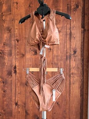 Victoria's Secret Bronze Strappy Bikini Set